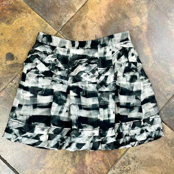 Theory Mashita Cubist Plaid Silk Mini Skirt 4 - Picture 8 of 9